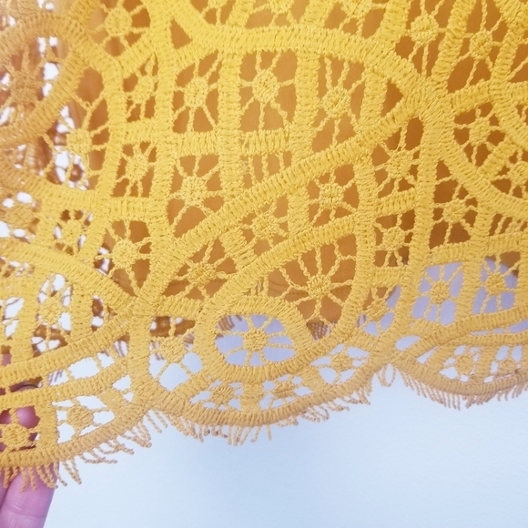 Philosophy Mustard Yellow Lace Crochet Top - Picture 6 of 8